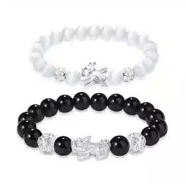 【S999银-招财纳福吞金兽】 百慕眸 国潮新中式 八方来财 貔貅 转运珠 钱币 复古百搭通勤手饰手链#好运 玛瑙 手串 礼盒款 男女同款情侣款