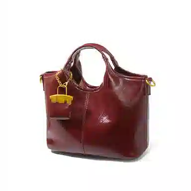 CLEVER&KETCH Waxed Red PU Shoulder Bag
