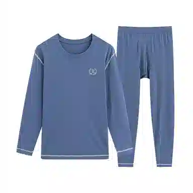 贴身领域 纯色舒适透气保暖套装 男款