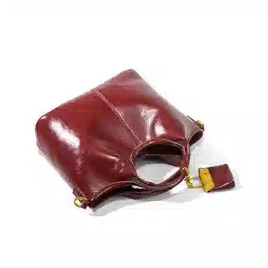 CLEVER&KETCH Waxed Red PU Shoulder Bag