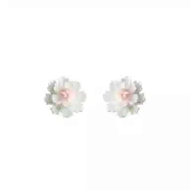 彤彤兔 百搭韩版山茶花耳环气质小巧甜美精致花朵耳饰 树脂 耳钉 女款