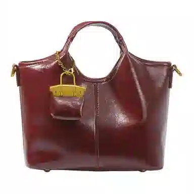 CLEVER&KETCH Waxed Red PU Shoulder Bag