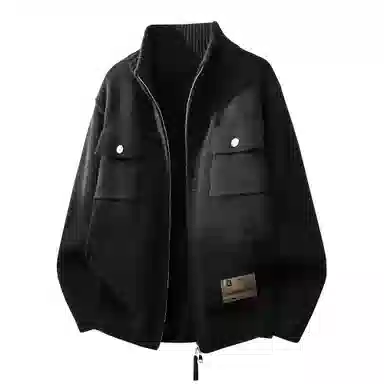 大卫贝肯 美式复古高街立领日常通勤休闲百搭亲肤舒适轻松惬意慵懒高级感开衫针织衫 男女同款