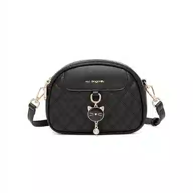 红蜻蜓 小香风通勤百搭日常 合成革 单肩包 常规 女款 黑色