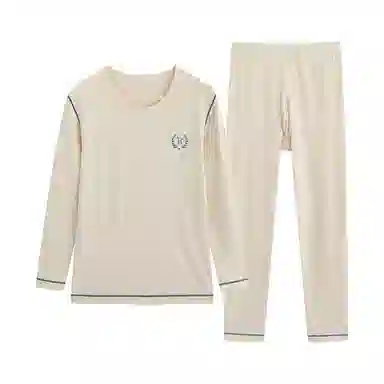 贴身领域 纯色舒适透气保暖套装 男款