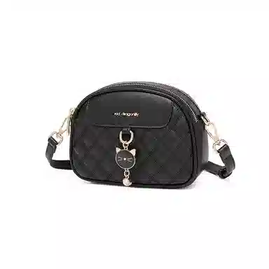 红蜻蜓 小香风通勤百搭日常 合成革 单肩包 常规 女款 黑色