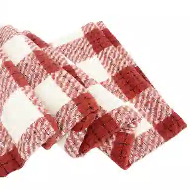 加菲猫家族 韩版千鸟格流苏潮流时尚百搭氛围感红色格子保暖 绒线围巾 男女同款情侣款