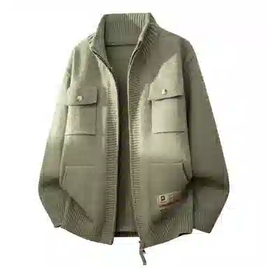 大卫贝肯 美式复古高街立领日常通勤休闲百搭亲肤舒适轻松惬意慵懒高级感开衫针织衫 男女同款