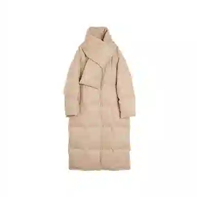ELLE French Style 90 White Duck Down Long Puffer Jacket