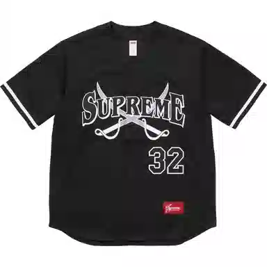 Supreme FW25 WEEK1 Swords Baseball Jersey logo