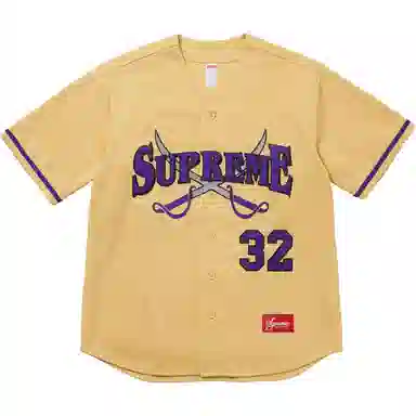 Supreme FW25 WEEK1 Swords Baseball Jersey logo