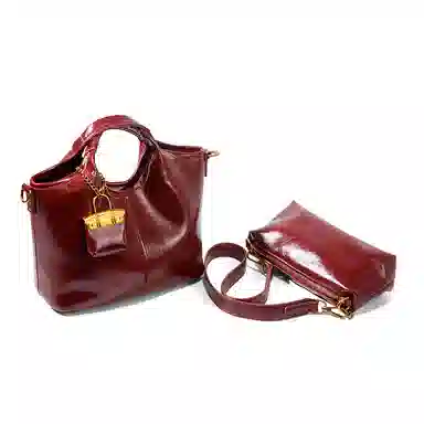 CLEVER&KETCH Waxed Red PU Shoulder Bag