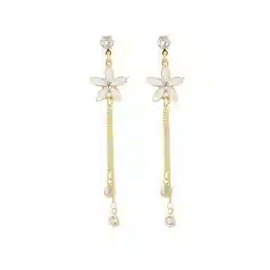 彤彤兔 韩系小雏菊耳坠女小众设计感潮流气质花朵流苏耳饰品 合金 耳环 女款