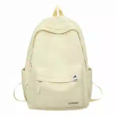 單倉 高颜值日系简约学院风大容量书包初高中学生纯色轻便百搭旅行 电脑背包 尼龙 双肩包 常规 男女同款情侣款 多色