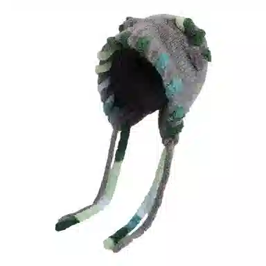 尚先生 多巴胺猫耳朵帽女秋冬显脸小针织包头帽保辫子护耳 毛绒 毛线帽 女款