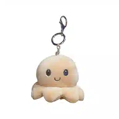 心水好物 翻转翻面章鱼创意钥匙链娃娃公仔包包书包挂饰毛绒钥匙扣 聚酯纤维 挂件 男女同款情侣款