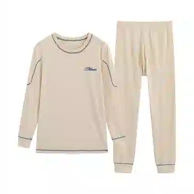 贴身领域 青少年秋衣秋裤纯棉内衣初中高中学生棉毛衫线衣线裤保暖套装 男款