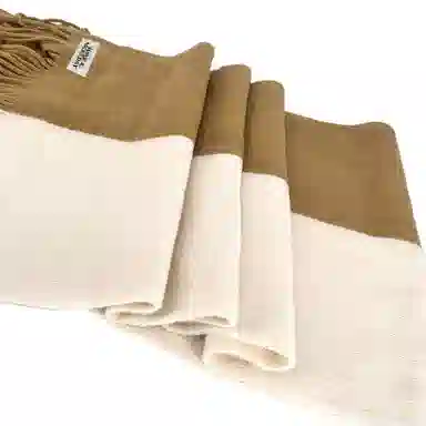 加菲猫家族 秋冬纯色拼接学院风休闲百搭保暖 绒线围巾 男女同款情侣款