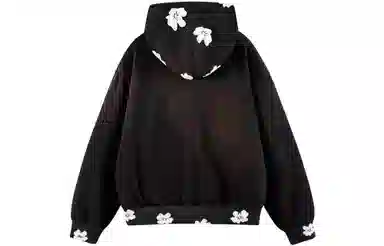 No Tears Flocked Floral Hoodie Jacket