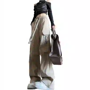 欧迪芬 美式复古软壳裤情侣款春秋季机能拉链多口袋工装裤户外登山裤休闲裤 女款