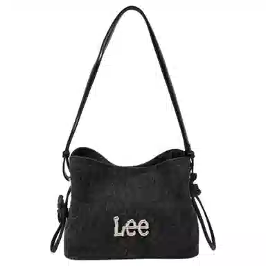 Lee Denim Quilted Shoulder Bag Black