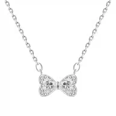 艾卡拉 韩系爱心女小众设计 银 项链 男女同款情侣款