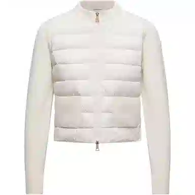 Moncler Padded Corduroy Padded Wool Zip-Up Cardigan