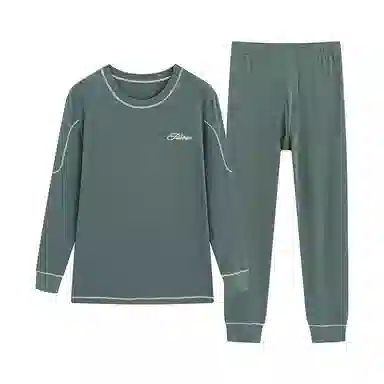 贴身领域 青少年秋衣秋裤纯棉内衣初中高中学生棉毛衫线衣线裤保暖套装 男款