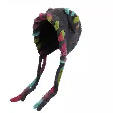 尚先生 多巴胺猫耳朵帽女秋冬显脸小针织包头帽保辫子护耳 毛绒 毛线帽 女款