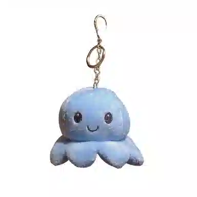 心水好物 翻转翻面章鱼创意钥匙链娃娃公仔包包书包挂饰毛绒钥匙扣 聚酯纤维 挂件 男女同款情侣款