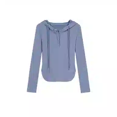 思蓓儿 纯色修身适中连帽长袖卫衣 女款