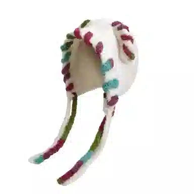 尚先生 多巴胺猫耳朵帽女秋冬显脸小针织包头帽保辫子护耳 毛绒 毛线帽 女款