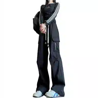 欧迪芬 美式复古软壳裤情侣款春秋季机能拉链多口袋工装裤户外登山裤休闲裤 女款