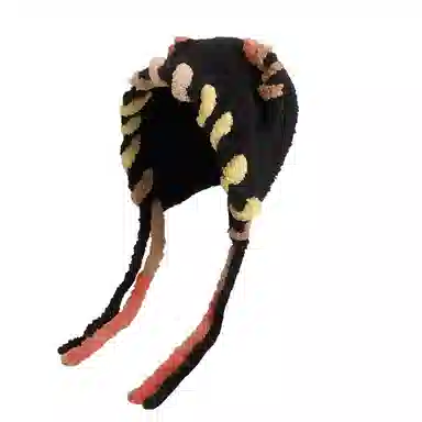 尚先生 多巴胺猫耳朵帽女秋冬显脸小针织包头帽保辫子护耳 毛绒 毛线帽 女款