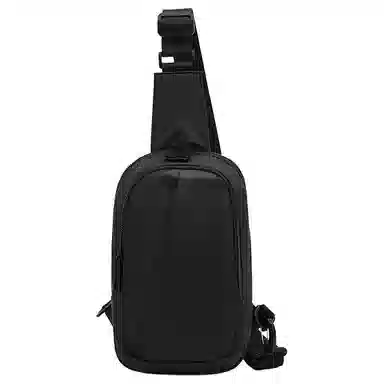 老人头 潮酷小众百搭轻便实用斜挎包 织物 胸包 常规 男款 黑色