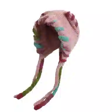 尚先生 多巴胺猫耳朵帽女秋冬显脸小针织包头帽保辫子护耳 毛绒 毛线帽 女款