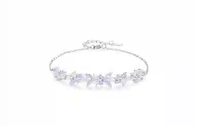 【九离紫火】 牧言 紫藤花开 气质温柔优雅轻奢精致小众浪漫高级感 璀璨爆闪水滴翩翩蝴蝶微笑拼接链手饰 日常约会#好运 合金 手链 女款