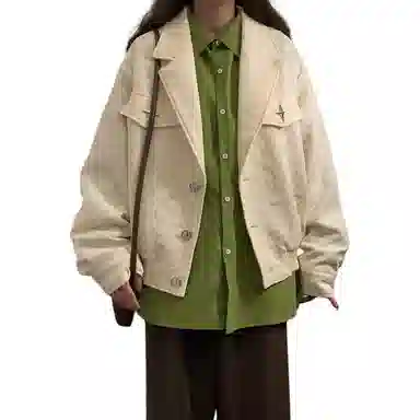 欧迪芬 美式复古外套春秋款小众设计飞行员上衣情侣款炸街短款褂子夹克 男女同款