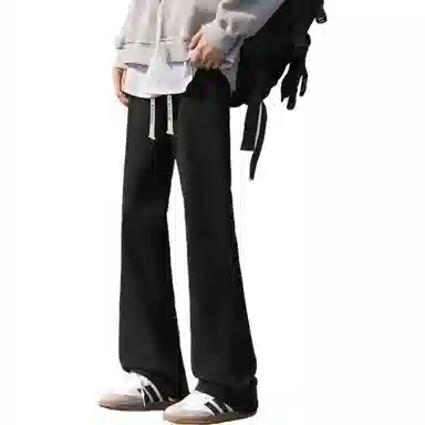 【显高显瘦显腿长】 布客行 直筒黑牛美式复古修身水洗抽绳弹力松紧腰基础款高街舒适亲肤透气休闲百搭纯色长裤经典牛仔裤 男女同款