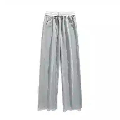 欧迪芬 春秋慵懒风美式弯刀微喇垂感阔腿休闲裤 男女同款