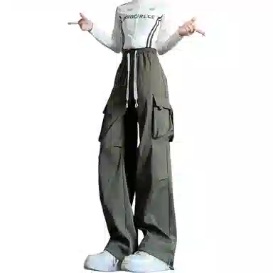 欧迪芬 春秋季潮流港风高街口袋时尚伞兵户外运动速干休闲工装裤 男女同款