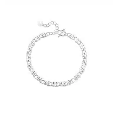 【S999足银纯银 招财转运】 七七银饰 有钱花 纳福 新中式国风铜钱币钱多多 小众轻奢高级感 叠戴百搭#好运  银 手链 男女同款情侣款