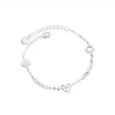 【S925纯银】 七七银饰 面包脑袋 萌趣治愈系小清新 时尚复古小巧精致 可爱通勤百搭文艺 浪漫配饰#好运  银 手链 男女同款情侣款