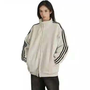 徐百货  潮牌百搭休闲复古秋季拉链上衣潮流三道杠开衫卫衣时尚运动外套棒球服 男女同款