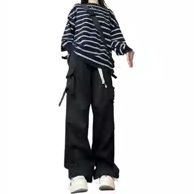 欧迪芬 春秋季潮流港风高街口袋时尚伞兵户外运动速干休闲工装裤 男女同款