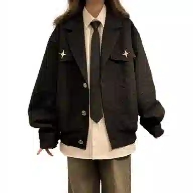 欧迪芬 美式复古外套春秋款小众设计飞行员上衣情侣款炸街短款褂子夹克 男女同款