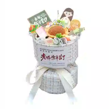 胖胖龙 手捧玫瑰花束向日葵 针织 玩偶周边