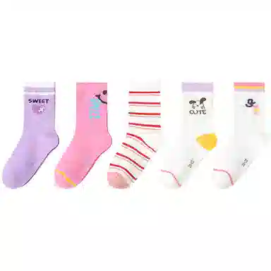 久岁伴 舒适亲肤柔软透气袜子儿童款
