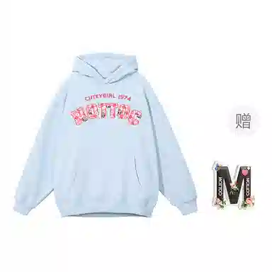 棉购 连帽潮流加绒加厚宽松韩版学生口袋带帽套头休闲外套卫衣 女款