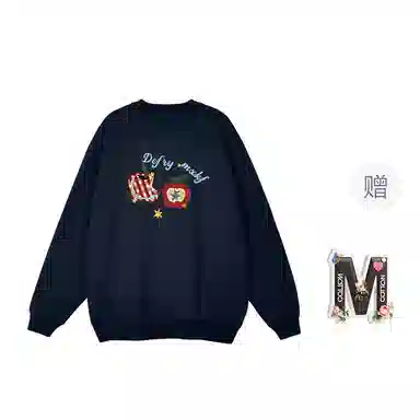 棉购 韩系卡通潮流苹果印花圆领慵懒感百搭休闲卫衣 女款